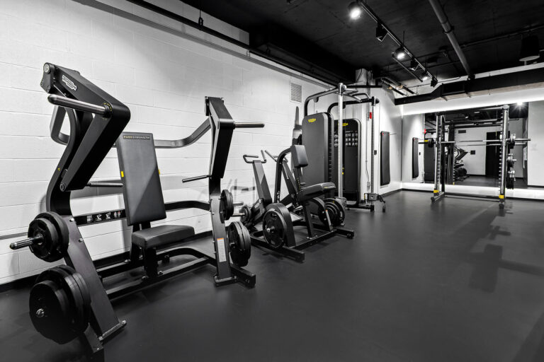 State-of-the-art fitness center with Technogym equipment at Parq Fulton